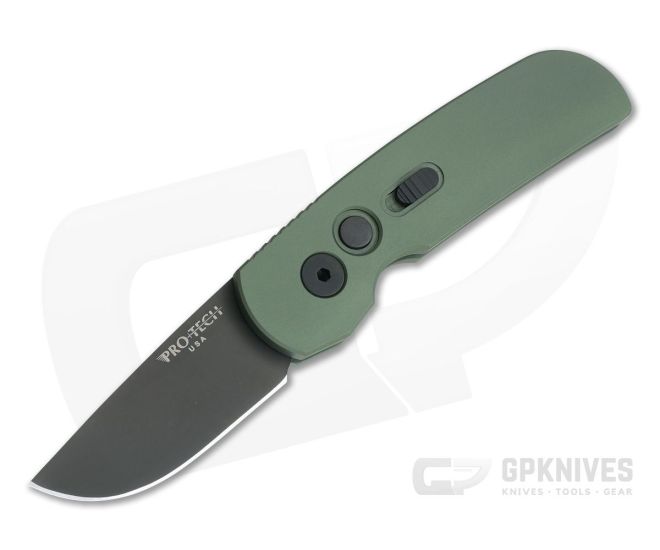 Protech Calmigo Green CA Legal Automatic Black DLC 154CM 2205-GREEN - PT-2205-GREEN