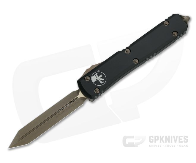 Microtech Ultratech Spartan Bronzed Apocalyptic 204P Double Edge OTF Automatic Knife 223-13AP - MT-223-13AP-204P