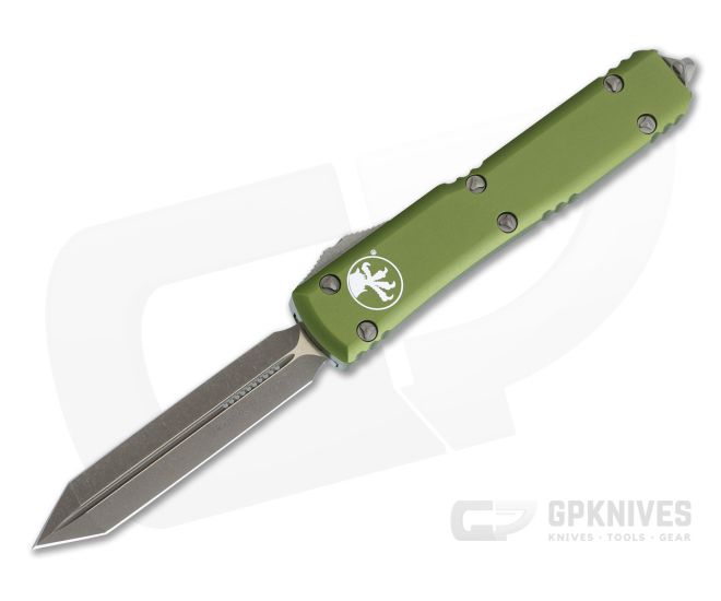 Microtech Ultratech Spartan Bronze Apocalyptic M390 Green Handle OTF 223-13APOD - MT-223-13APOD