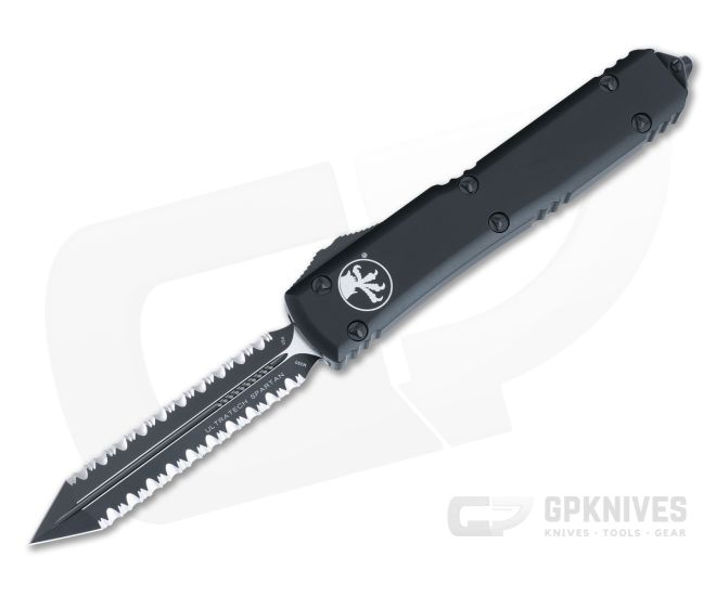 Microtech Ultratech Spartan Tactical Black M390 Double Full Serrated Automatic 223-D3T - MT-223-D3T
