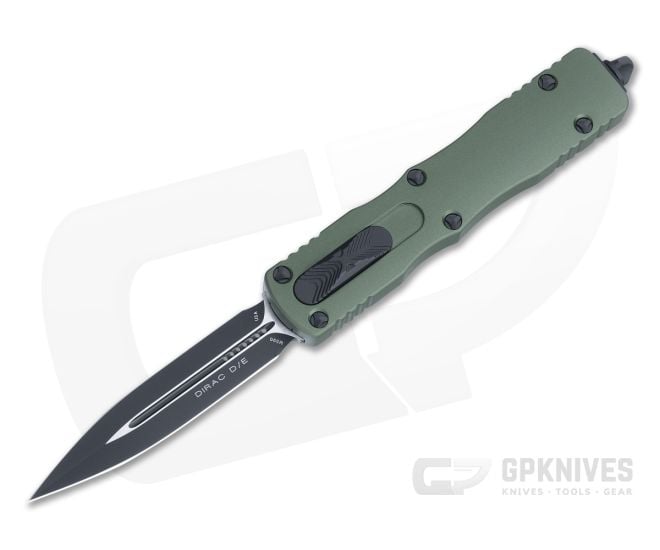 Microtech Dirac OD Green Double Edge Black M390 Top Slide OTF Automatic Knife 225-1OD - MT-225-1OD-M390