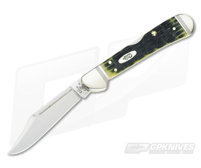 Case Mini Copperlock Crandall Olive Green Jigged Bone Back Lock 22545 - CA-22545