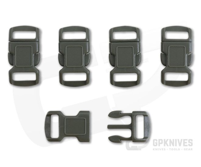 3/8" OD Green Side Release Buckle - 5 Pack - AC-229OD