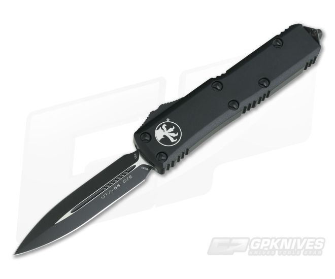 Microtech UTX-85 Tactical Black Plain Double Edge M390 OTF Automatic Knife 232-1T - MT-232-1T-1