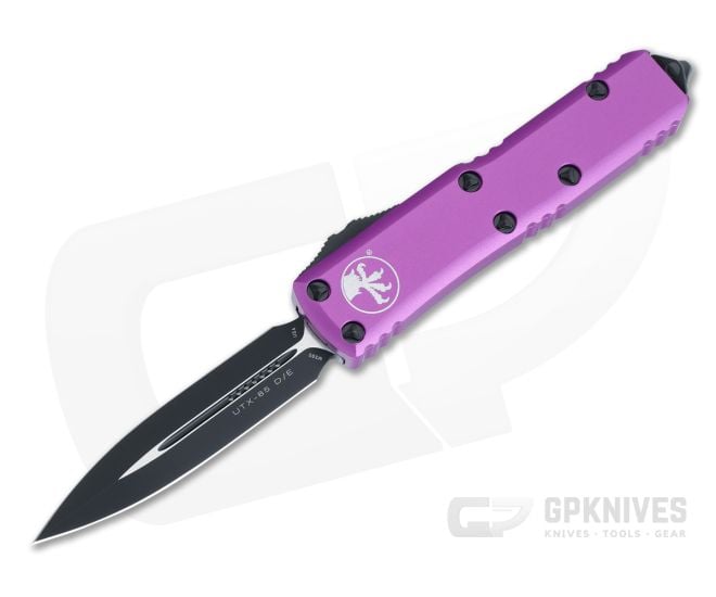 Microtech UTX-85 Violet Handle OTF Black M390 Double Edge 232-1VI - MT-232-1VI