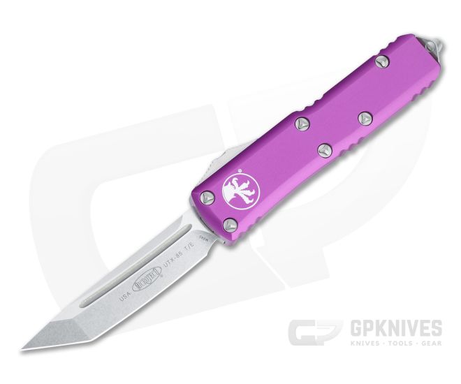 Microtech UTX-85 T/E Stonewashed M390 Violet Tanto OTF Automatic 233-10VI - MT-233-10VI