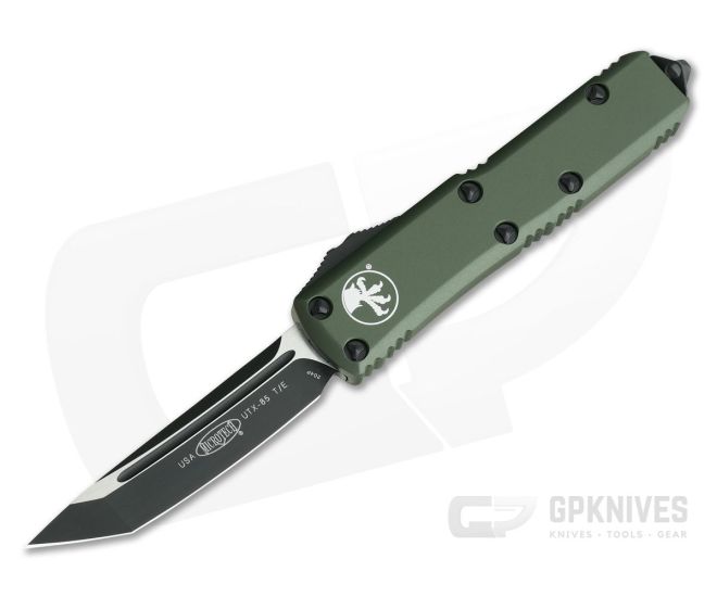 Microtech UTX-85 Tanto Black CTS-204P Plain Edge OTF Automatic Knife 233-1OD - MT-233-1OD-204P