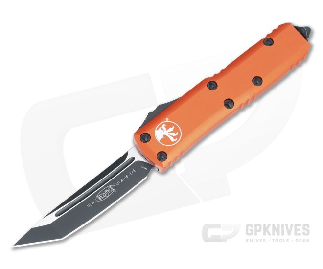 Microtech UTX-85 Orange Automatic Black M390 Tanto 233-1OR - MT-233-1OR