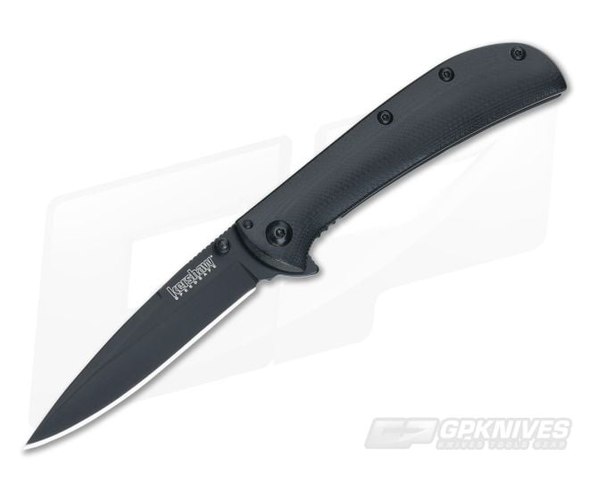 Kershaw Knives AM-3 Black Assisted Flipper Black G10 2335BLK - KS-2335BLK
