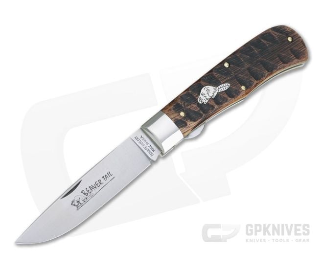 Tidioute #23 Beaver Tail Trapper Single Blade Liner Lock Jigged Brazilian Cherry 235120LL - GEC-235120LL-JBC