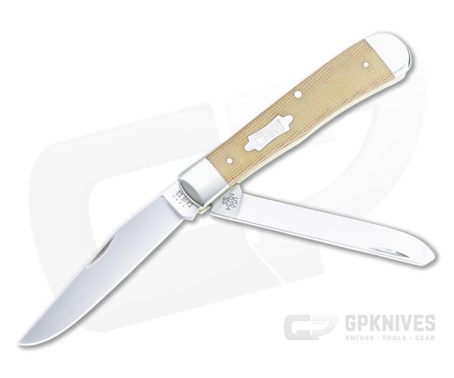 Case Trapper Smooth Natural Canvas Micarta 23690 - CA-23690