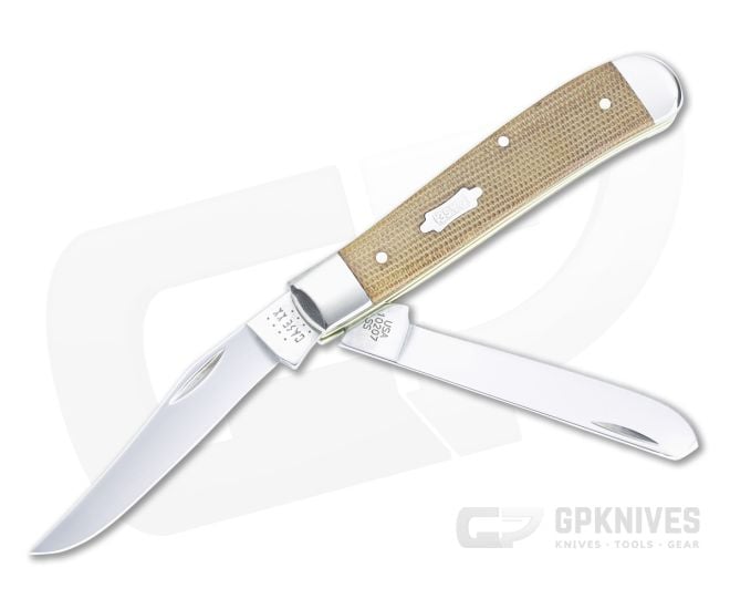Case Mini Trapper Smooth Natural Canvas Micarta 23695 - CA-23695