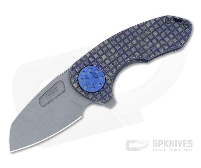 Curtiss Knives F3 Compact Blue/Bronze Frag-Milled Titanium Blasted MagnaCut Wharncliffe Flipper CK-23 - CK-23