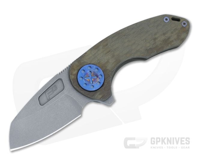 Curtiss Knives F3 Compact Bronze FJ-Milled Titanium Blasted MagnaCut Wharncliffe Flipper CK-24 - CK-24