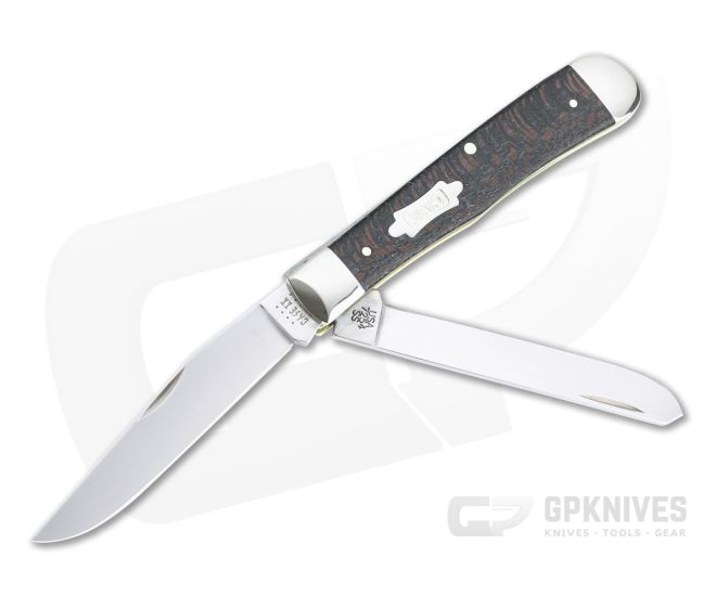 Case Trapper Smooth Black Sycamore Wood Slip Joint 25570 - CA-25570