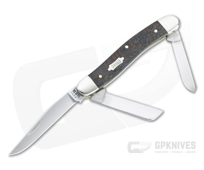 Case Medium Stockman Smooth Black Sycamore Wood Slip Joint 25573 - CA-25573