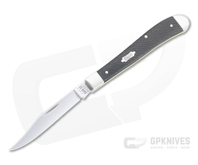 Case Slimline Trapper Smooth Black Sycamore Wood Slip Joint 25575 - CA-25575