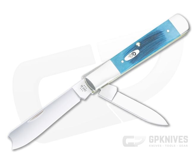 Case Razor Knife Two-Blade Caribbean Blue Bone 25583 - CA-25583