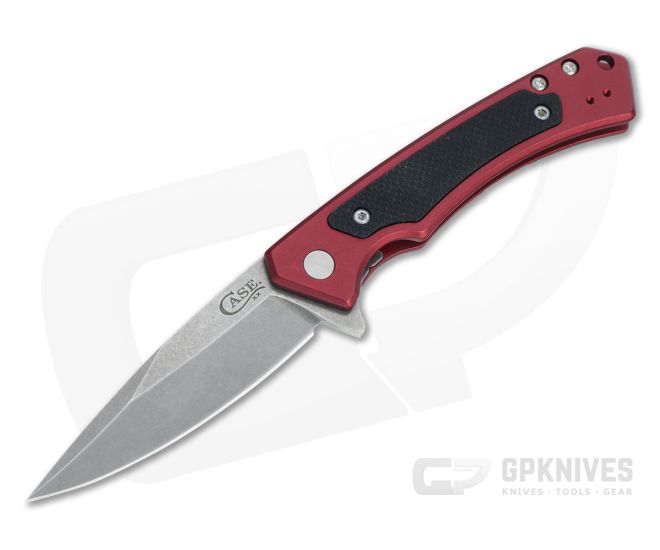 Case Marilla Drop Point S35VN Red Aluminum Frame Lock Flipper 25881 - CA-25881