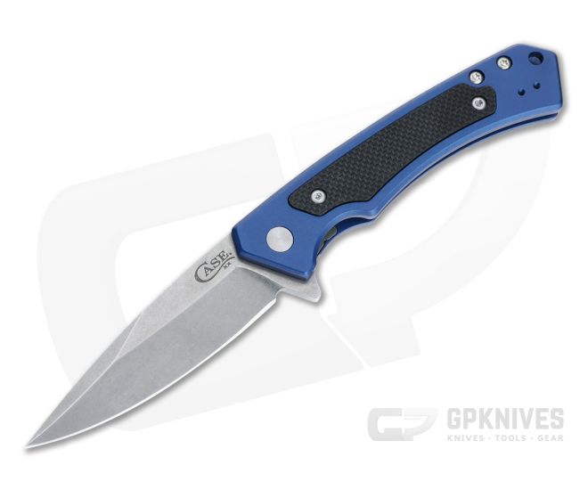 Case Marilla Drop Point S35VN Blue Aluminum Frame Lock Flipper 25882 - CA-25882