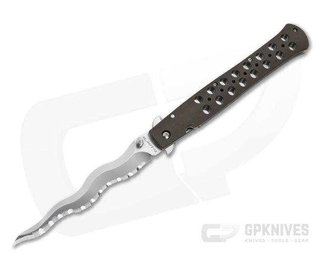 Cold Steel 6" Ti-Lite Kris Blade Serrated AUS10A FDE Griv-Ex Liner Lock Folder 26SXK6S - CS-26SXK6S