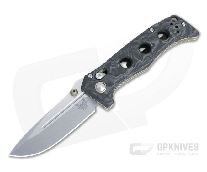 Benchmade 273-03 Mini Adamas Shane Sibert Marbled Carbon Fiber MagnaCut Satin Folding Knife (3.25" Blade) - BM-273-03