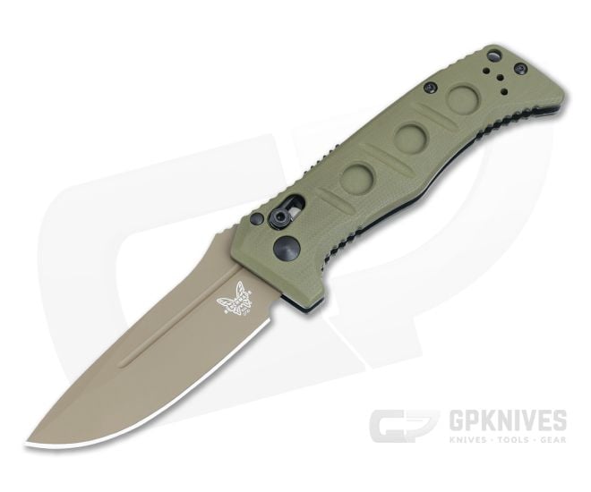 Benchmade 2730FE-2 Mini Auto Adamas OD Green G10 CruWear Folder - BM-2730FE-2