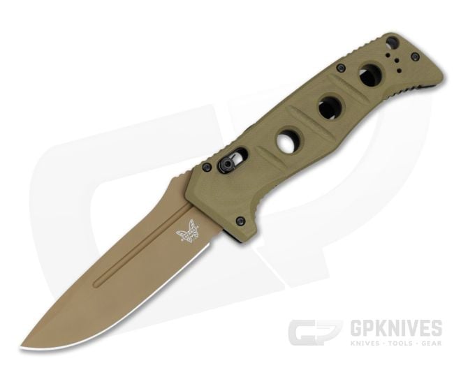Benchmade 2750FE-04 Auto Adamas Shane Sibert OD Green G10 MagnaCut Flat Earth Automatic Knife (3.78" Blade) - BM-2750FE-04