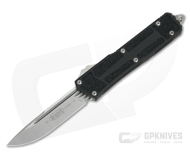 Microtech Scarab II S/E Stonewashed M390 Drop Point Black OTF Automatic Knife 278-10 - MT-278-10