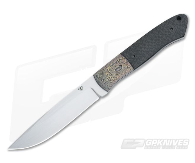 Aaron Frederick 3PS Medium Fixed Blade Damascus Bolster and LS Carbon Fiber - CU-2813