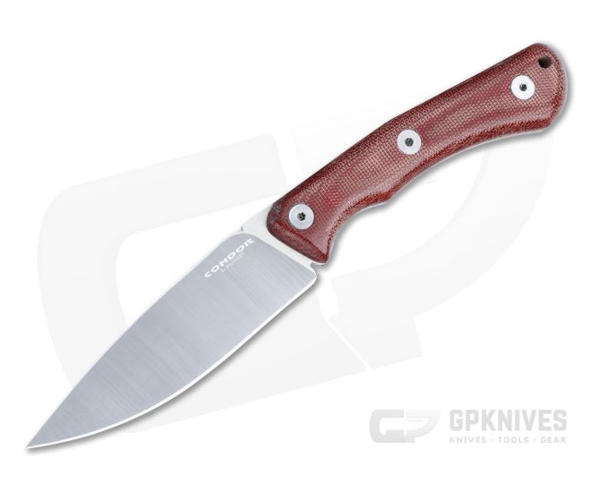 Condor Tool & Knife Sport X.E.R.O. Campfire Knife 14C28N Red Micarta Fixed Blade CTK2844-4.3SK - CTK-2844-4.3SK