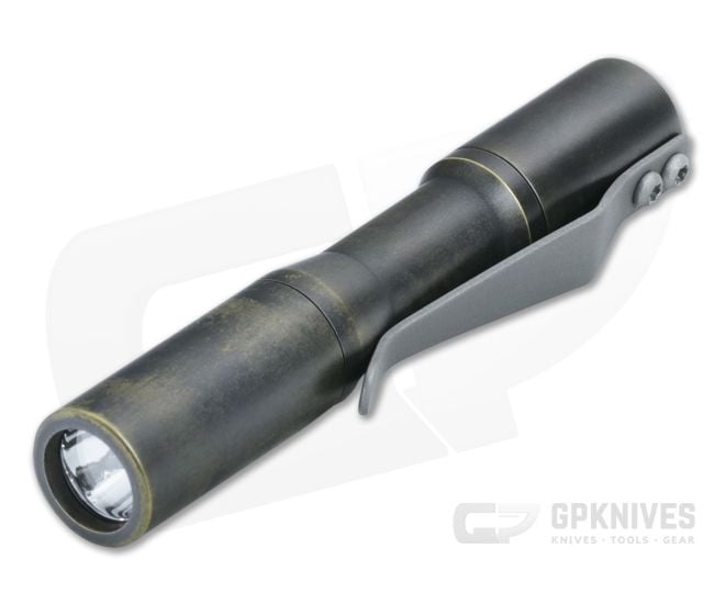 CWF Micro Click Custom Flashlight Patina Brass 4000k 219C LED CWF-028 - CWF-028