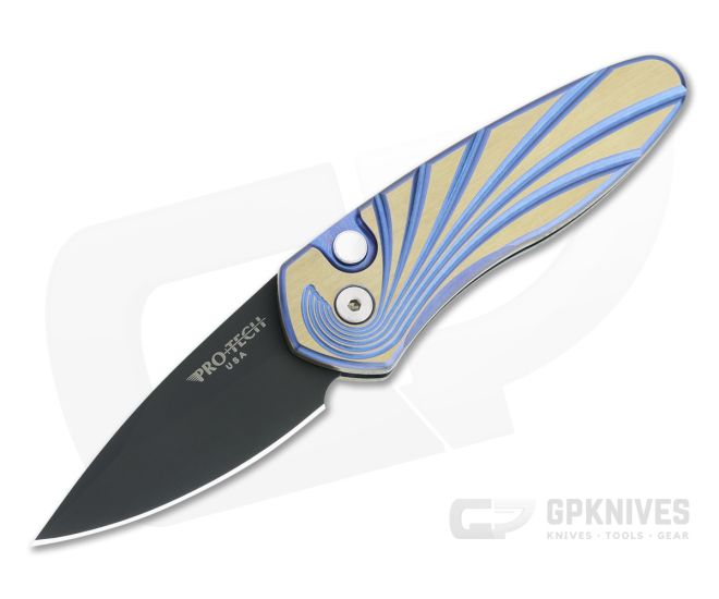 Protech Sprint Custom Auto 3D Bronze & Blue Titanium Wave - PT-2952
