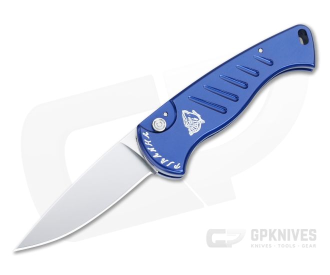 Piranha P2 Fingerling Automatic Blue Aluminum Handle Mirror 154CM Drop Point 2B - PRN-2B