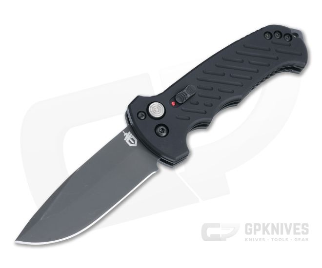 Gerber 06 Automatic Drop Point Black Oxide S30V Black Aluminum Automatic Knife 30-001295N - GB-30-001295N