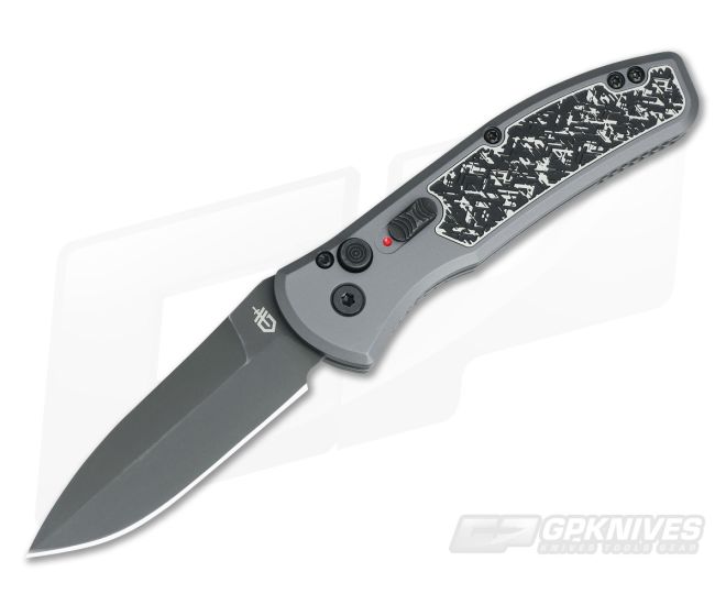 Gerber Empower Grey Automatic Knife Black and White Armor Grip Black S30V 30-001325N - GB-30-001325N