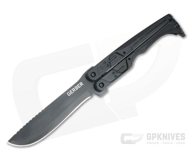 Gerber Doubledown Black 420HC Black Polymer Folding Machete 30-001530N - GB-30-001530N