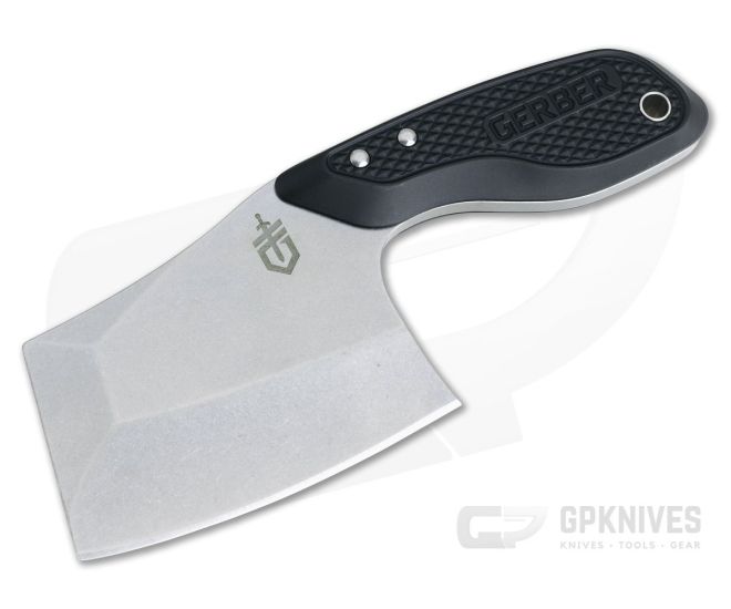 Gerber Tri-Tip Mini Cleaver Fixed Blade Stonewashed Black 30-001693 - GB-30-001693