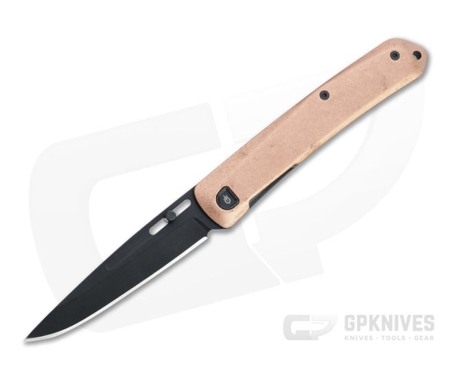 Gerber Affinity Black D2 Drop Point Tumbled Copper Steel Frame Lock Folder 30-001866 - GB-30-001866