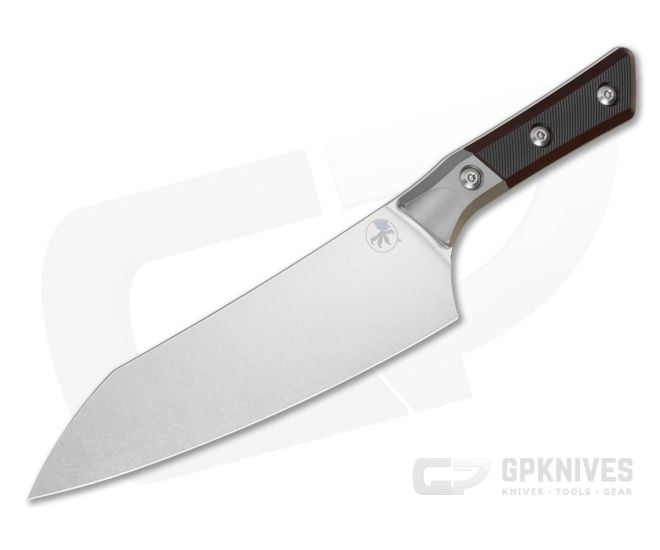 Microtech Chef's Knife Black Cherry G10 Titanium Bolster Stonewash - MT-3000B-10BC