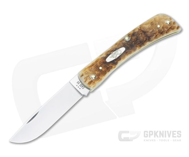 Case Sod Buster Jr. Peach Seed Jigged Amber Bone Carbon Steel 30092 - CA-30092