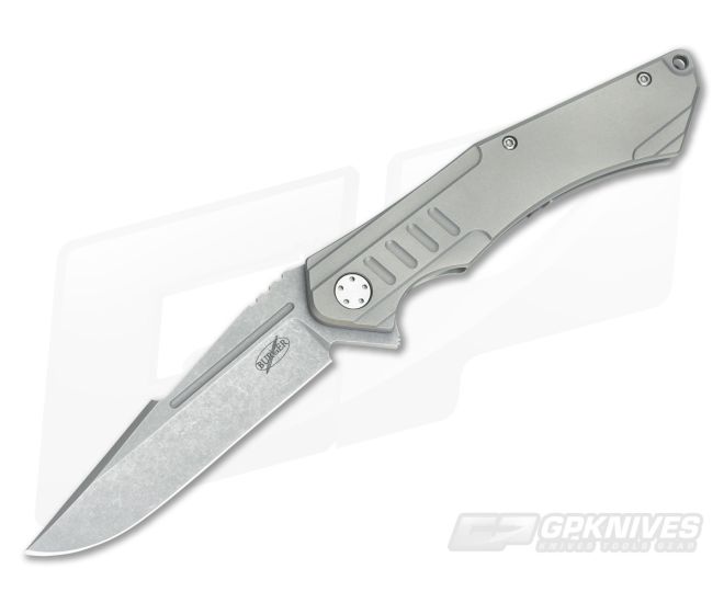 Burger Knives Sierra Titanium Frame Lock Flipper Bead-Blast - CU-3036