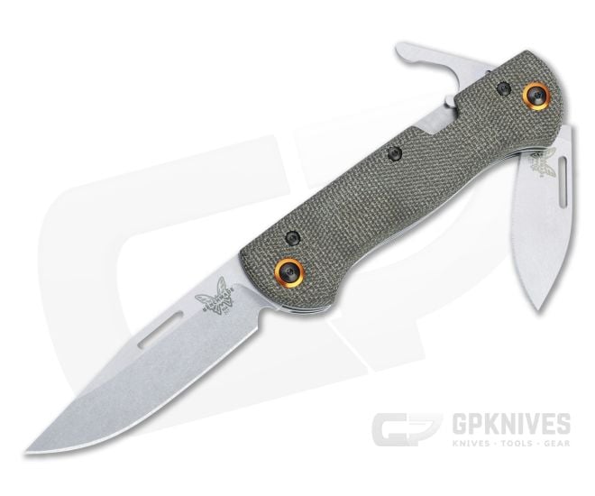 Benchmade Weekender Stonewashed S30V Canvas Micarta Two-Blade Slip Joint Folder 317-1 - BM-317-1