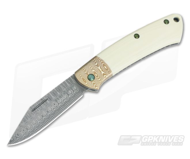 Benchmade Knives Proper Gold Class #57 Ivory G10 Damasteel Slip Joint 318-181 - BM-318-181-001