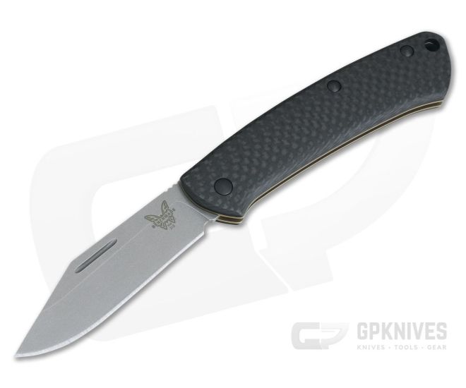Benchmade Knives 318-2 Proper S90V Clip Point Carbon Fiber Slip Joint Folder - BM-318-2