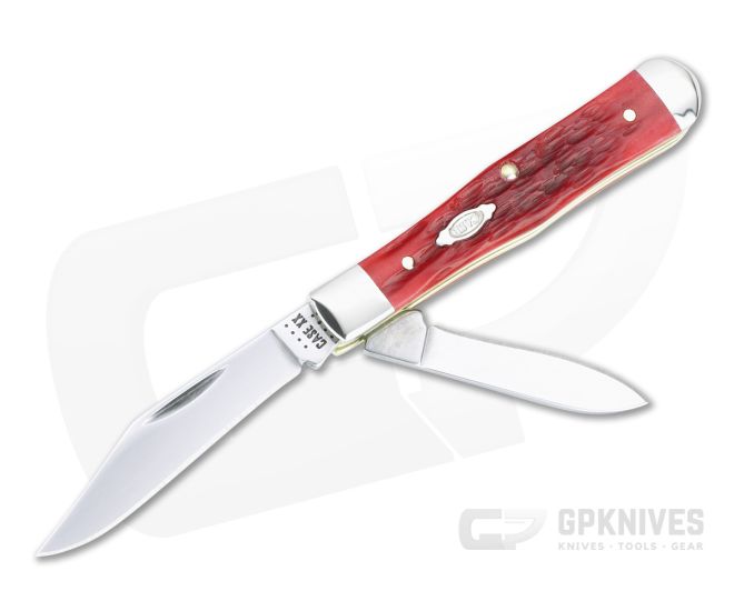 Case Swell Center Jack Small Carbon Steel Dark Red Peach Seed Jig Bone Slip Joint Folder 31959 - CA-31959