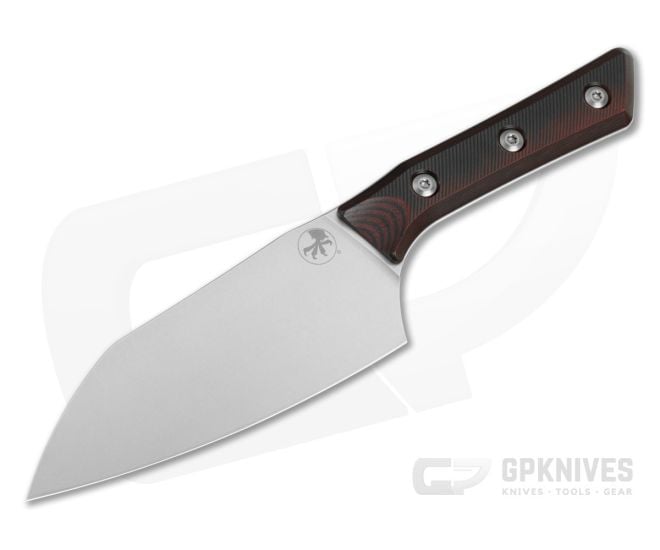 Microtech Santoku 6" Black Cherry G10 M390MK Stonewash Kitchen Knife (6" Blade) 3200-10BC - MT-3200-10BC