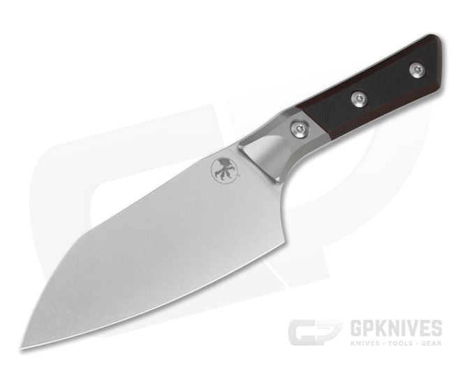 Microtech Santoku 6" Black Cherry G10 Bead Blasted Titanium Bolster M390MK Stonewash Kitchen Knife (6.00" Blade) 3200B-10BC - MT-3200B-10BC