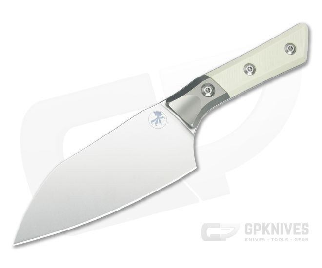 Microtech Santoku 6" Ivory White G10 Titanium Bolster Stonewash - MT-3200B-10IV