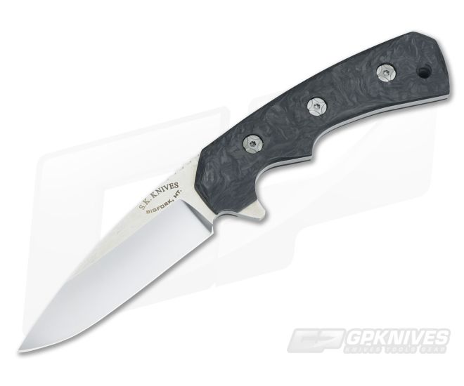Steven Kelly C-4 Fighter Marbled CF Satin Fixed Knife - CU-3209